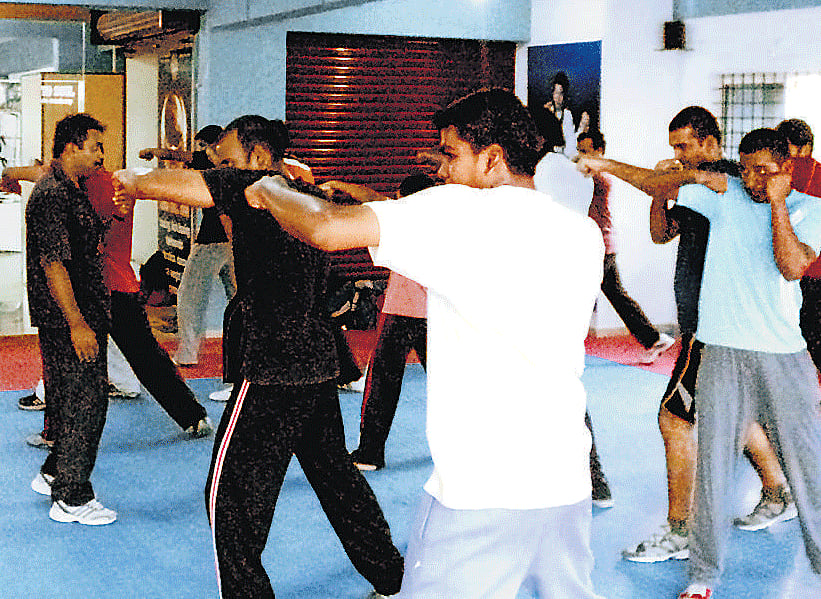 Healthy pastime : A training session being held at Ramana Boxing Club.