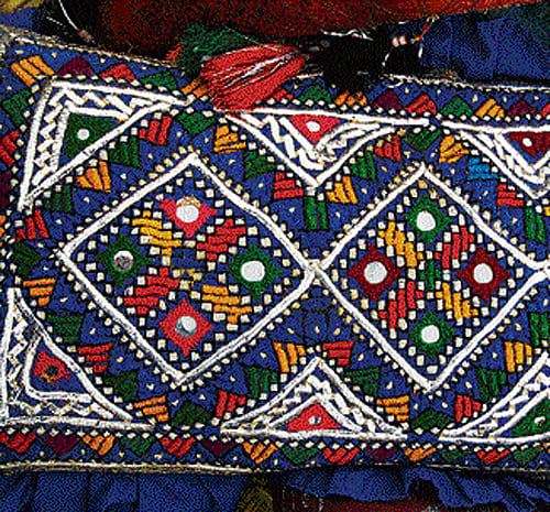 All about Hues: Dense and colourful Banjara needle work.