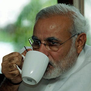 Gujarat Chief Minister Narendra Modi at the party's National Executive meeting in Panaji, Goa on Saturday. PTI Photo