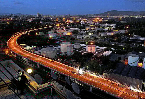 A view of the newly inaugurated Eastern Freeway Flyover in Mumbai on Thursday. PTI Photo