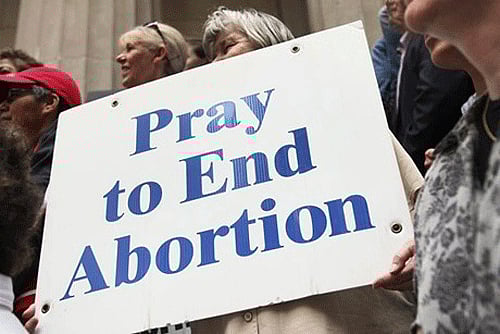 People marching against abortion at a protest in New York Reuters Image