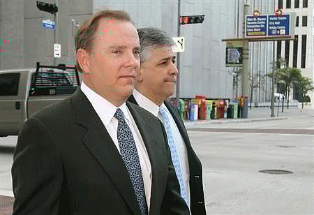 Former Enron CEO Jeffrey Skilling with his attorney Daniel Petrocelli. File Reuters Image