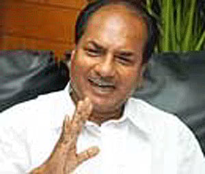 Defence Minister A K Antony File Image