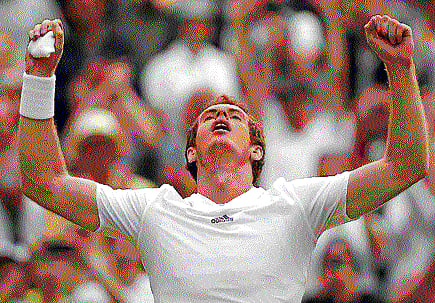 Sigh... Briton Andy Murray is a relieved man after beating Spaniard Fernando Verdasco in a five-setter on Wednesday. AFP