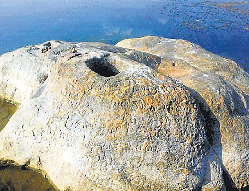 A stone inscription found in River Cauvery at T Narsipura, in Mysore district.