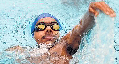 BACK TO THE FRONT Karnataka's Arvind M who won the 100M backstroke gold on Wednesday. DH FILE PHOTO