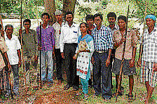 Nirmala Toppo with other members of the team