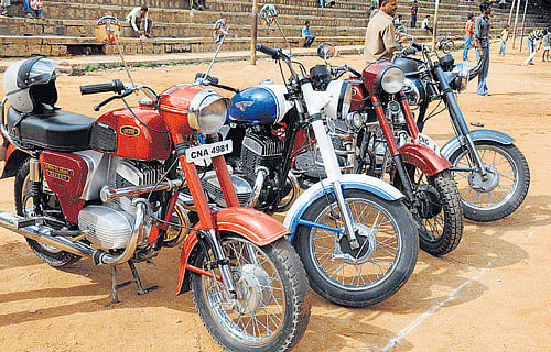 rare: Some of the bikes on display.