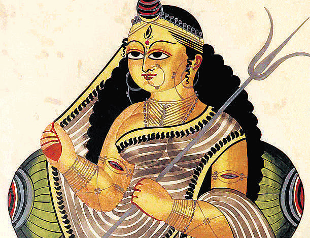 traditional: Kalighat paintings represent the rich cultural heritage of West Bengal.