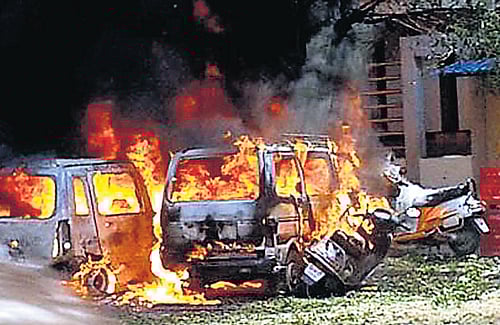 A file photo of the bomb blast in Malleswaram dh photo
