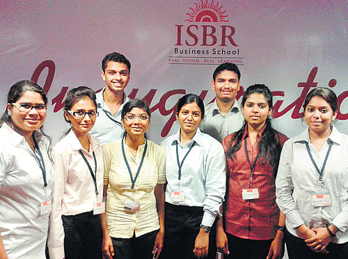 enthusiastic (From left) First row: Dharani, Roma, Navya, Sreejaswini, Indhumathi and Gayathri. Second row: Abin and Abhishek.
