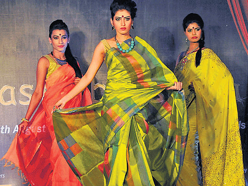 stylish: Models exhibiting the clothes.