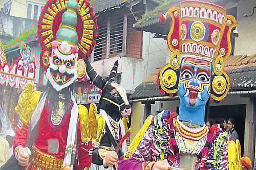 Artistes seen performing a folk dance form. DH PHOTO