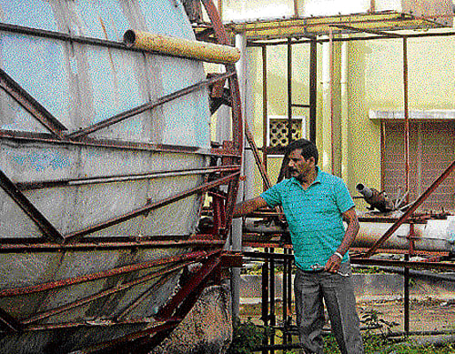 local power: K Balakrishna with his invention. dh Photo