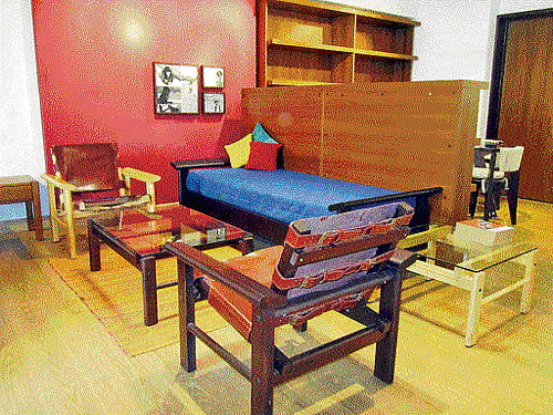 Comfort before style: Be it the more rustic looking wooden sofa or its evolved avatars (right and right top), the focus is on providing comfort . A reflection of one's taste is incidental. (Photos by Author)