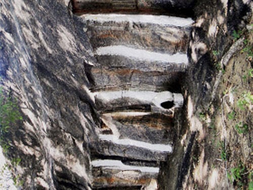 An unfinished cave temple, believed to be belonging to 8th century AD which was found by archaeologists at Pallapuram in Lalgudi, 28 km from Tiruchirappalli in Tamil Nadu on Friday. PTI Photo