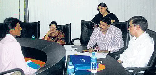 Interactive: An interview in progress at Acharya Institutes.