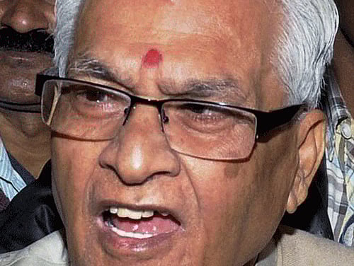 File photo of former Bihar CM Jagannath Mishra who was sentenced to 4 years in jail in a fodder scam case by a special CBI court in Ranchi, has been granted two months bail on health grounds on Friday. PTI Photo