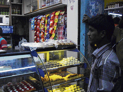 spoilt for choice A customer at the bakery.