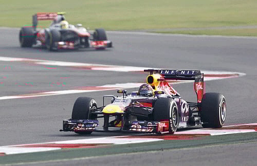 Red Bull Formula One driver Vettel drives during the qualifying session of the Indian F1 Grand Prix at the Buddh International Circuit in Greater Noida. Reuters