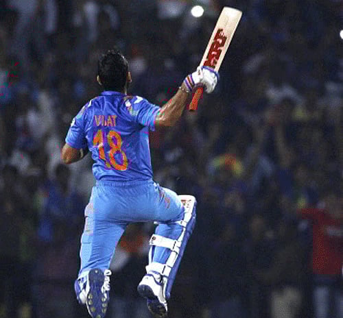 With Virat Kohli regularly slamming centuries in ODIs, former captain Sunil Gavaskar today said the Indian batting sensation can break retiring legend Sachin Tendulkar's record number of tons in the 50-over format. PTI File Image.