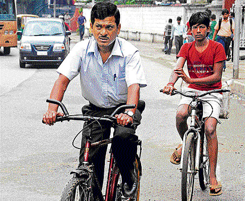 conscious choice Many Bangaloreans find cycling a  convenient mode of transport.