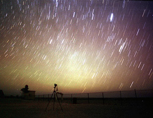Picture shows the Leonid showers lighting up the night sky a few years ago. Reuters