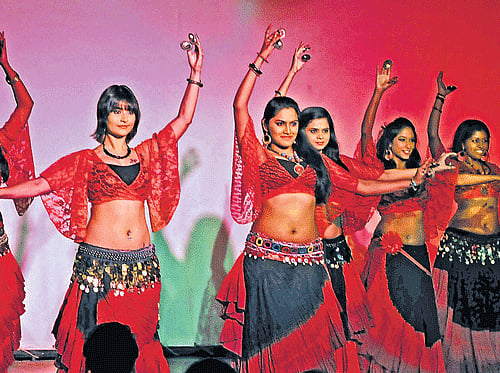 FLEXIBLE: Belly dancers performing at the show.