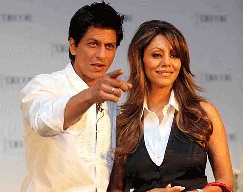 Shahrukh Khan and his wife Gauri. PTI File Image