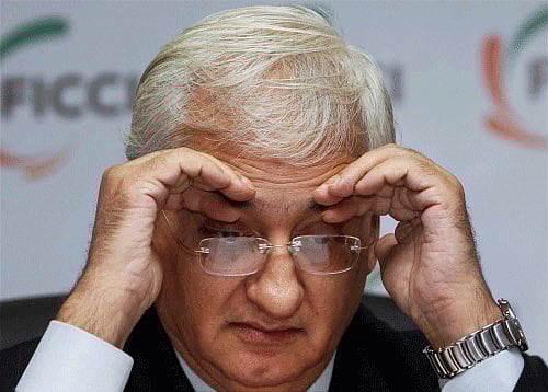 External Affairs Minister Salman Khurshid at a Round Table discussion on 'Opportunity North East : Emerging International Connectivity' at FICCI in New Delhi on Friday. PTI Photo