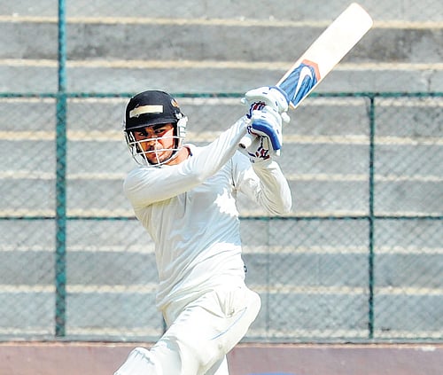 in fine fettle Karnataka's Manish Pandey en route his century against Mumbai on Tuesday. DH PHOTO/ SRIKANTA SHARMA R