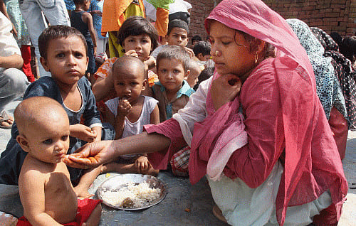 Life in relief camp near Muzaffarnagar. PTI Photo