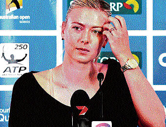 Russia's Maria Sharapova addresses a press conference in Brisbane on Sunday. AP