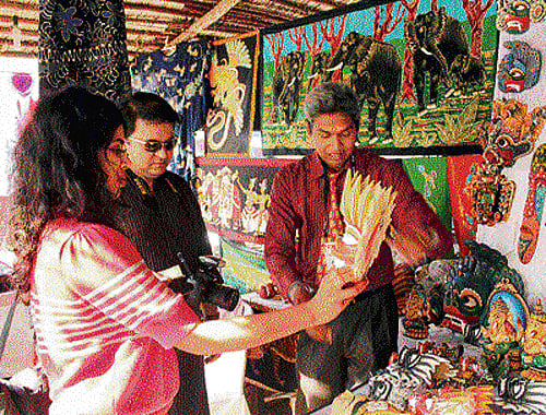 Visitors at the Surajkund Crafts Mela in February this year.