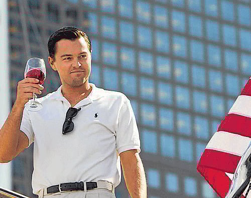 Jordan Belfort (DiCaprio) welcomes the FBI.