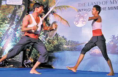 A kalaripayattu performance. DHNS