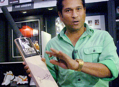 Master blaster Sachin Tendulkar during a launch event in Mumbai. PTI photo