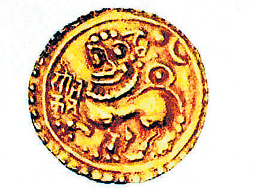 Pictorial view of Bhuvaraha Narasimha idol located in a temple at Halashi village in Khanapur taluk in Belgaum district is the official post logo of Halashi post office.