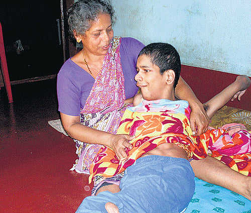 A file photo of an endosulfan victim. DH Photo