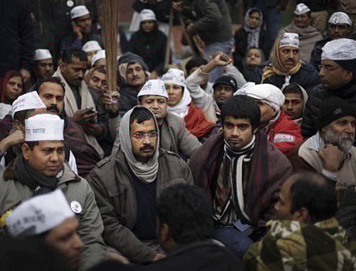 Delhi Chief Minister Arvind Kejriwal Tuesday said his protest was indefinite and threatened to fill the street with lakhs of people, if the government does not concede his demands. AP photo