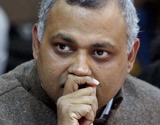 Delhi Law Minister Somnath Bharti at a press conference in New Delhi. PTI Photo