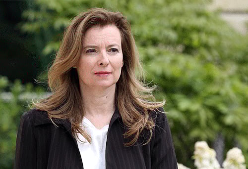 French First Lady Valerie Trierweiler is going on Sunday to India in support of a charity effort, an aide said, after a week-long stay in hospital following revelations that her partner Francois Hollande is having an affair with an actress. AP File Photo.