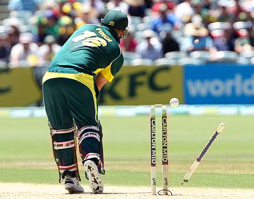 England lost the opening Twenty20 international in Hobart today after narrowly failing to chase down Australia's massive 214-run target. AP File Photo
