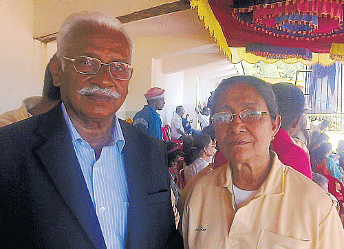Indian Masters Athletics Chairman T O Jacob with athlete wife Valsa Jacob.