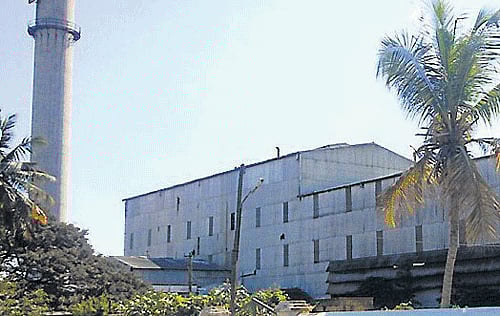 A view of Pandavapura Co-operative Sugar Factory at Pandavapura, in Mandya district.