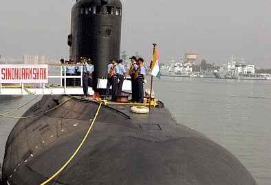 File photo of Indian Navy's Sindhurakshak, which also met with an accident in August last year. About 18 Indian sailors perished in a fire on board the Sindhurakshak, Indian Navy said. Reuters