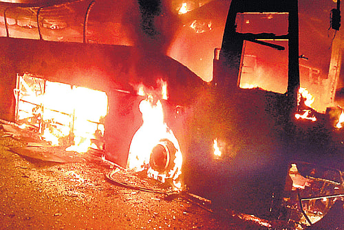 Forty-five passengers perished in the accident in Mahabubnagar district, Andhra Pradesh on October 30, 2013. file photo
