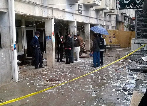 The court premises in Islamabad where unidentified gunmen killed 11 people including a Judge on Monday. PTI Photo