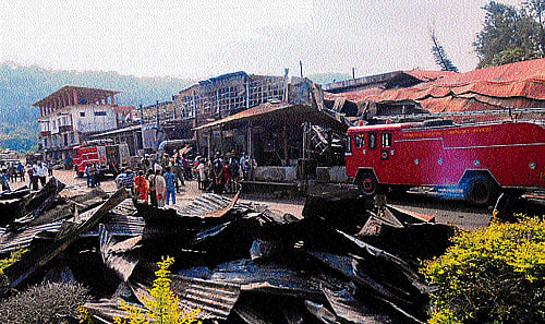 The remains of the tea factory that gutted in fire. dh photos