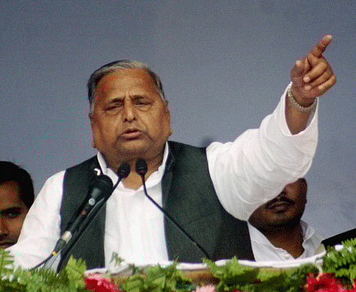 Samajwadi Party (SP) leaders, especially those from eastern Uttar Pradesh, have been exerting pressure on their leader Mulayam Singh Yadav to contest the polls from Azamgarh constituency to counter BJP's Narendra Modi, who is contesting from Varanasi. PTI photo